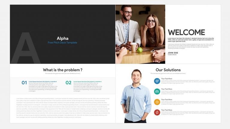 alpha free pitch deck PowerPoint templates