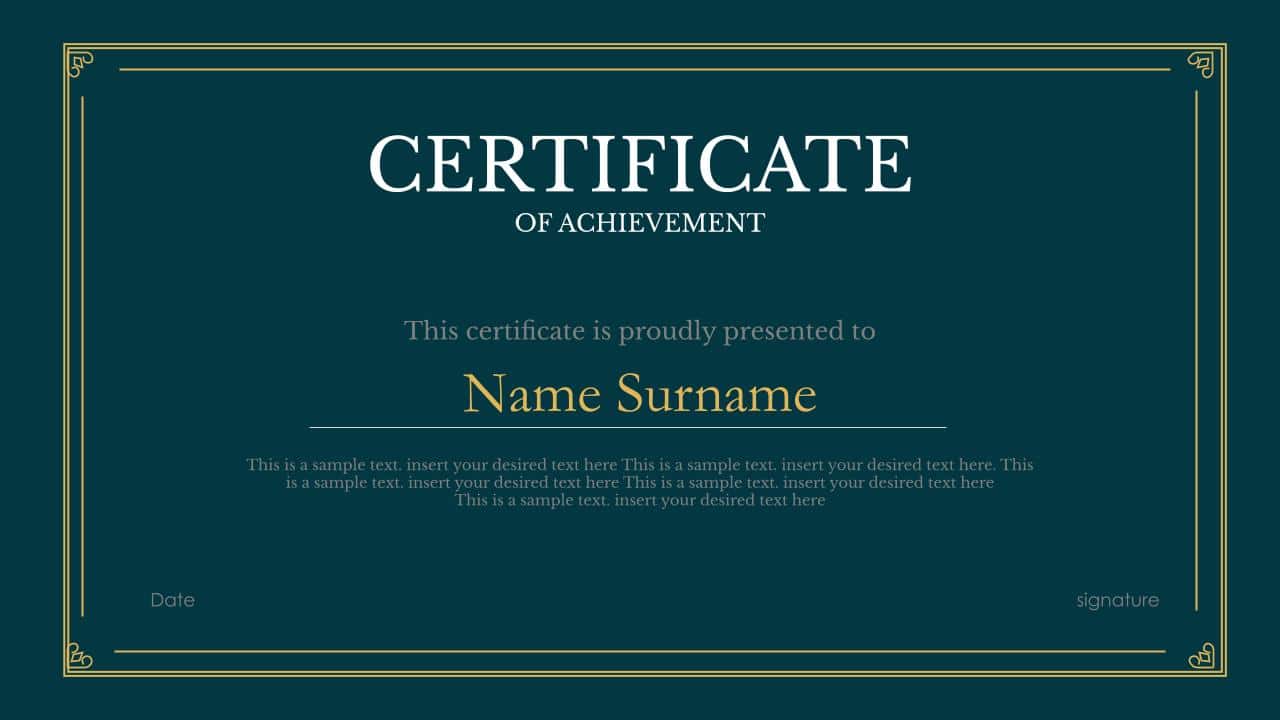 Free certificate google slides templates and Powerpoint