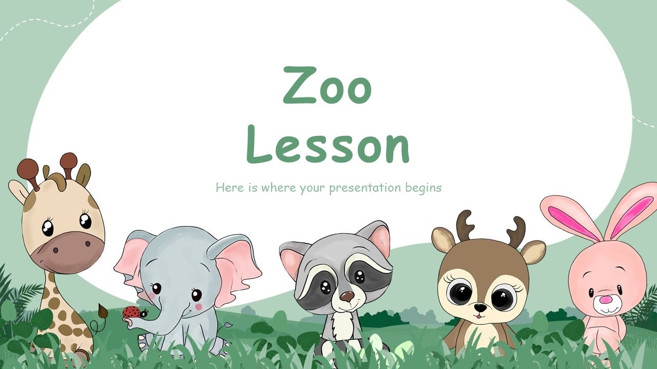 Free Animated Zoo Animals Cute Google Slides Themes