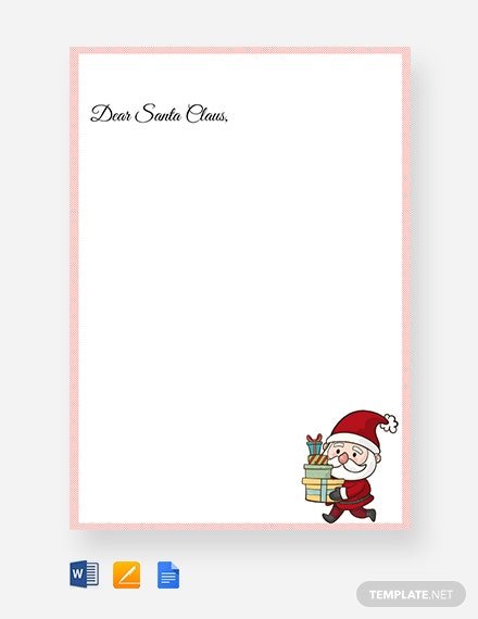 Free Santa Wishes Christmas Letter Google Slides Template