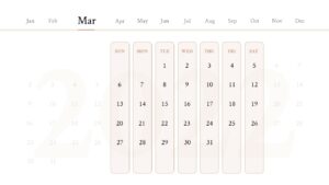 An interactive march 2022 calendar